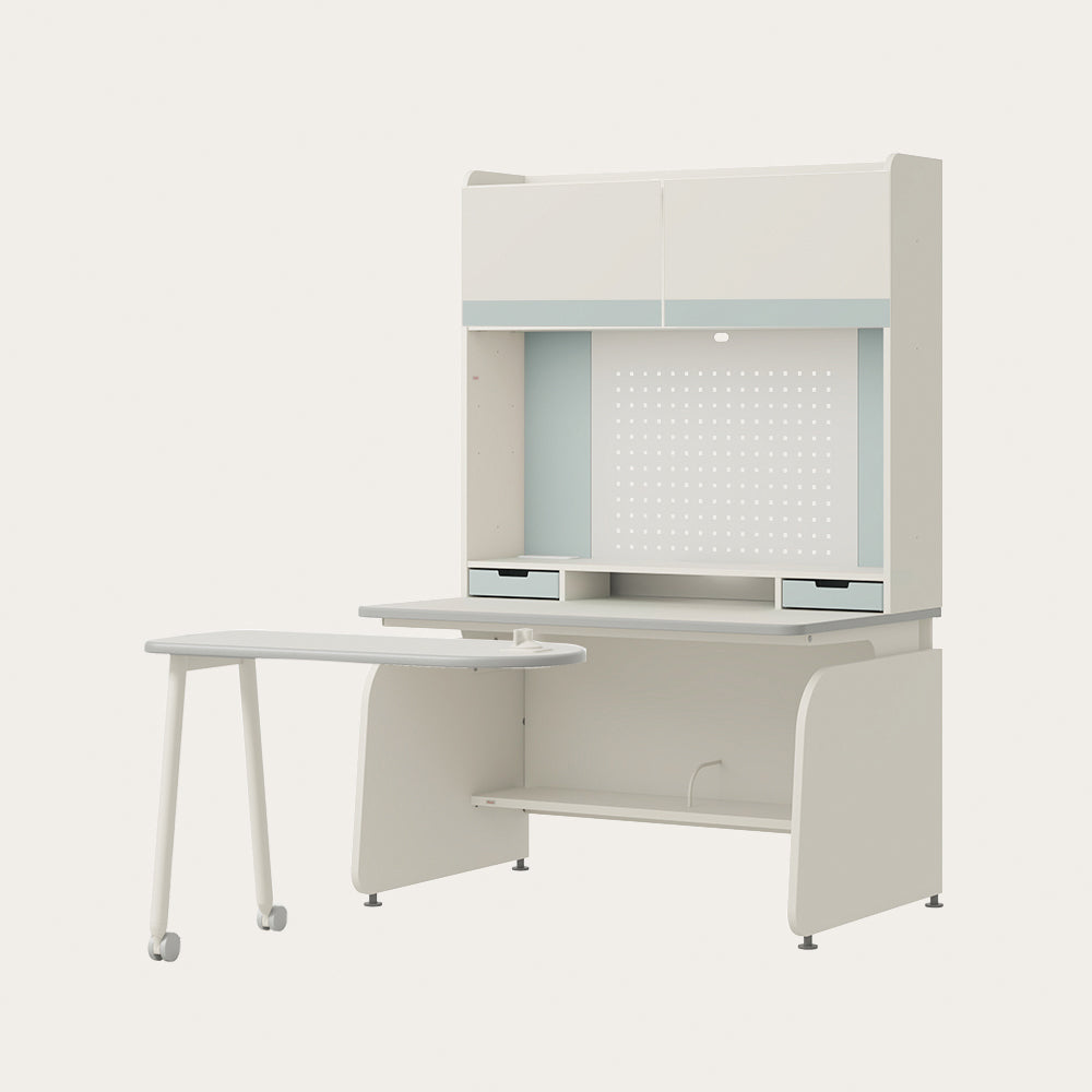 Linki Plus 1200型 4層側板型書桌組 (螢幕架款/層架款, 防撞邊條,含LED)