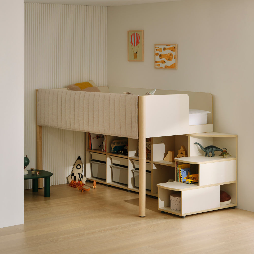 DOODLE 兒童上下舖 B 階梯櫃型 (含側邊防護墊)