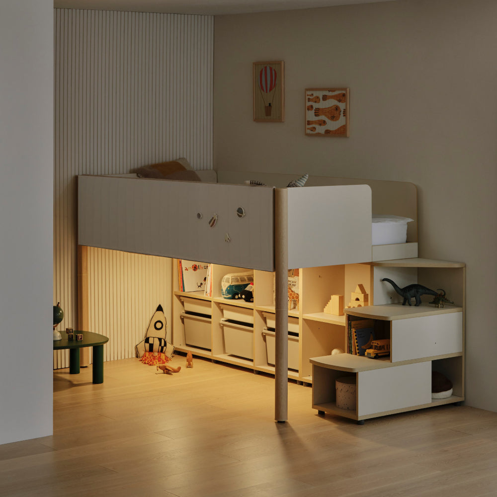 DOODLE 兒童上下舖 B 階梯櫃型 (含下方照明)