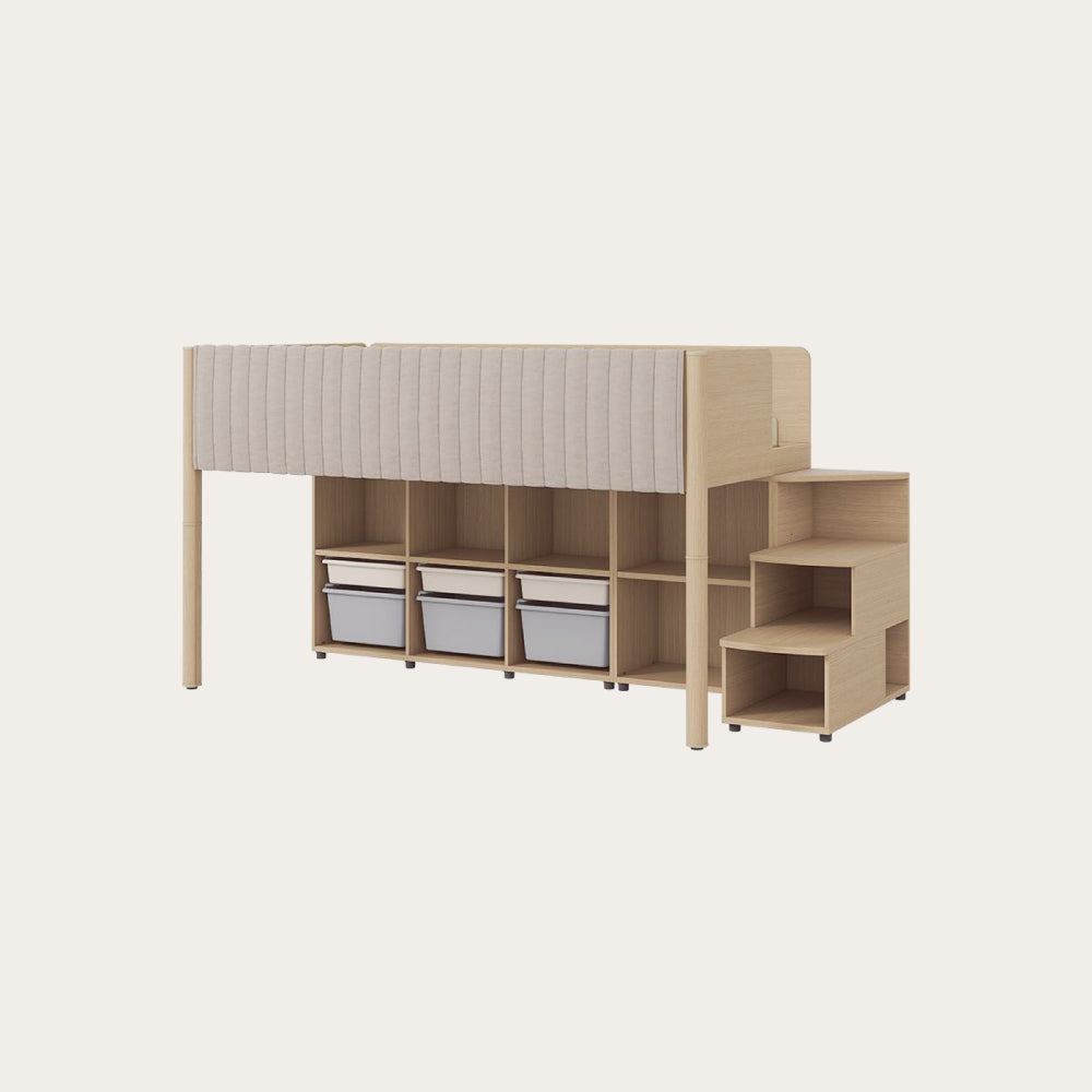 DOODLE 兒童上下舖 B 階梯櫃型 (含下方照明 & 側邊防護墊)