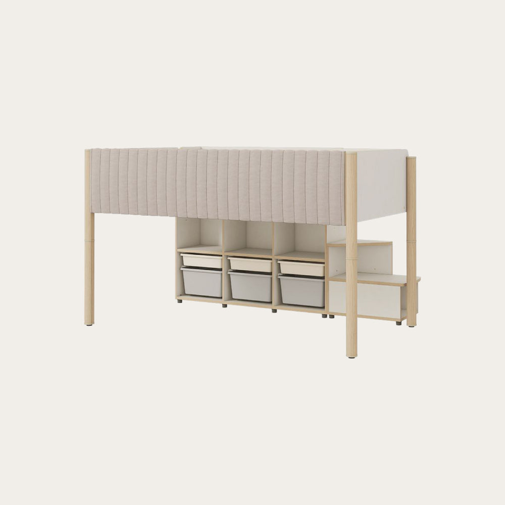 DOODLE 兒童上下舖 C 隱藏階梯櫃型 (含下方照明 & 側邊防護墊)