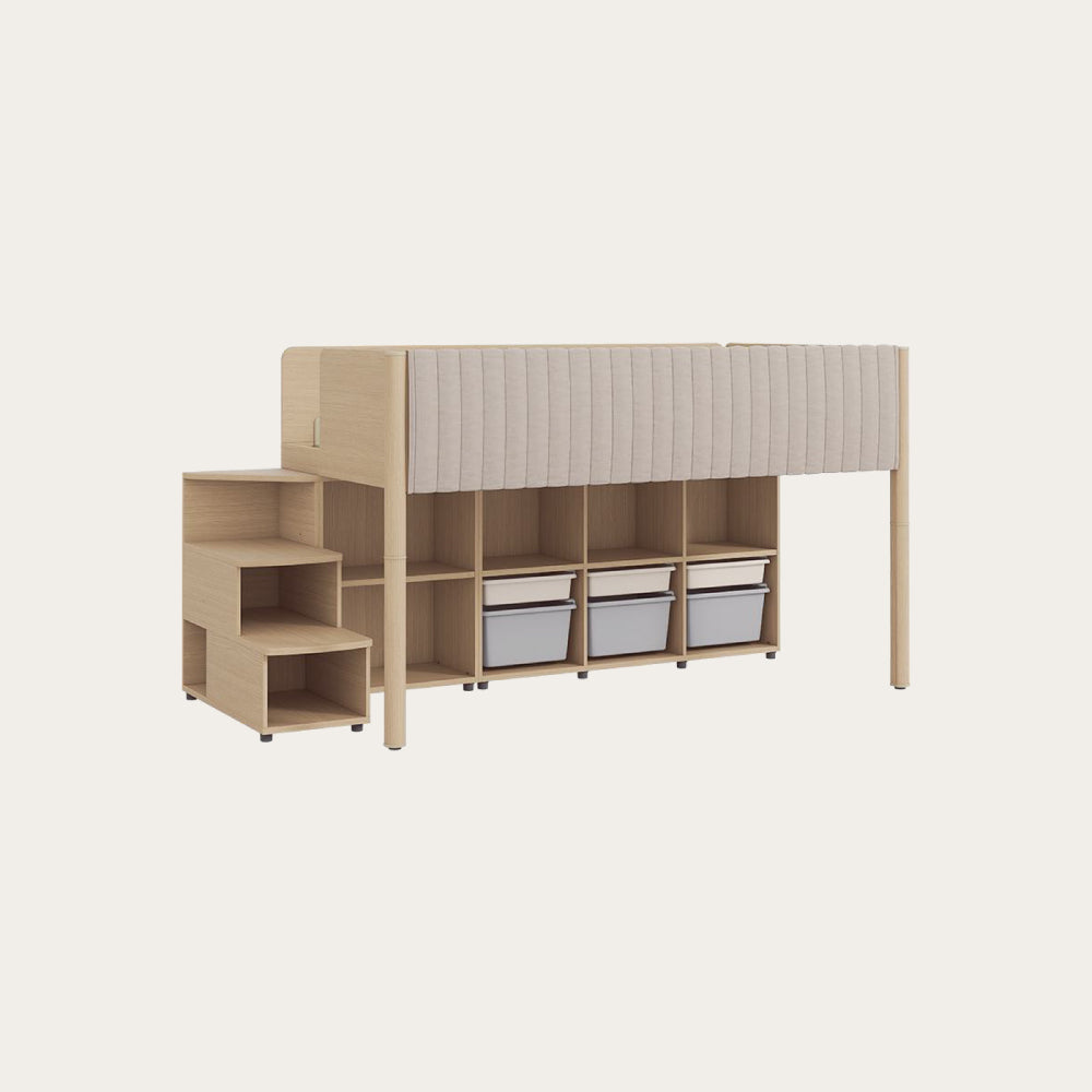 DOODLE 兒童上下舖 B 階梯櫃型 (含下方照明 & 側邊防護墊)