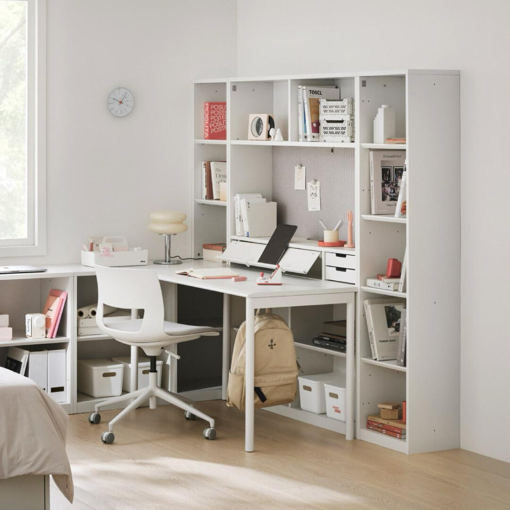 NEWT L型書桌組 (五層收納櫃含門片)